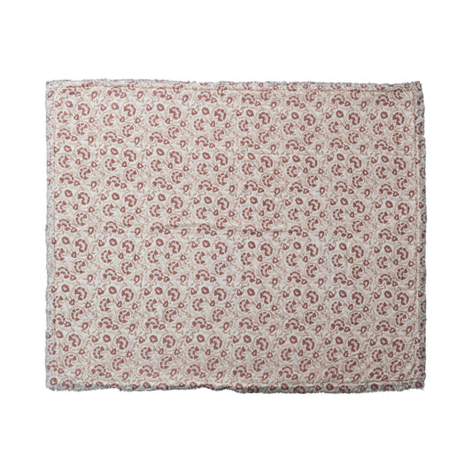 Mauve Floral Throw