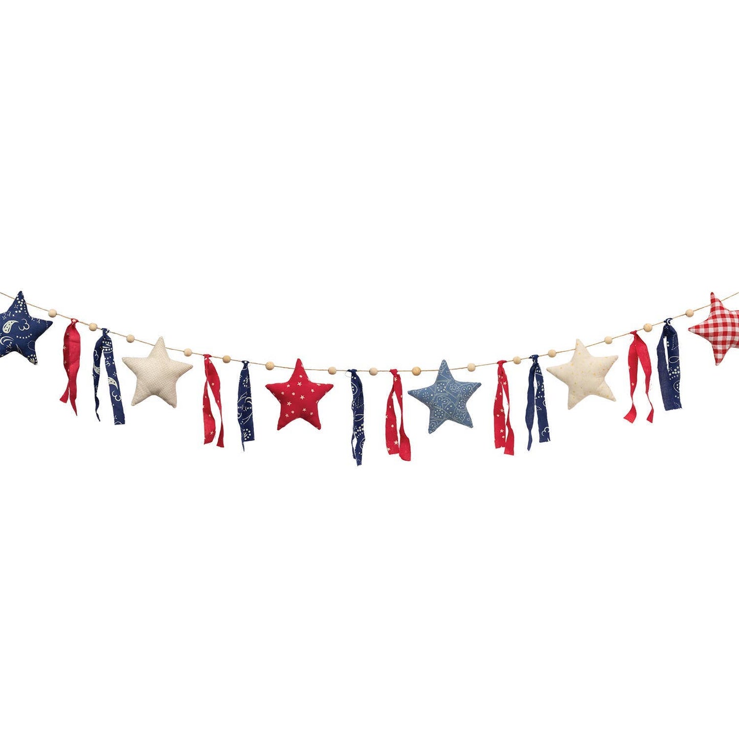Fabric Star Garland - 5 Ft.