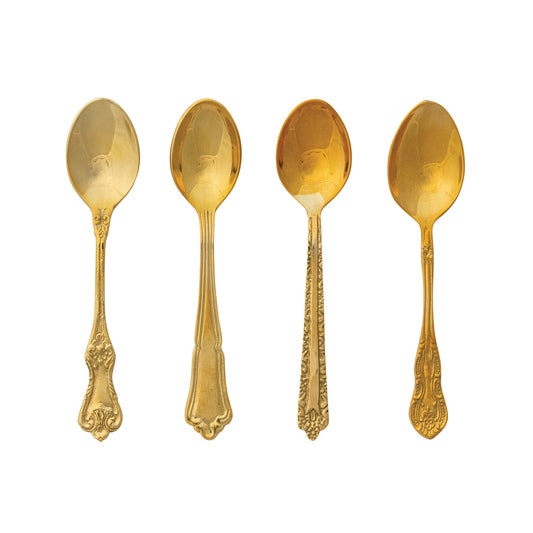 Embossed Brass Spoon - 4 Different Styles