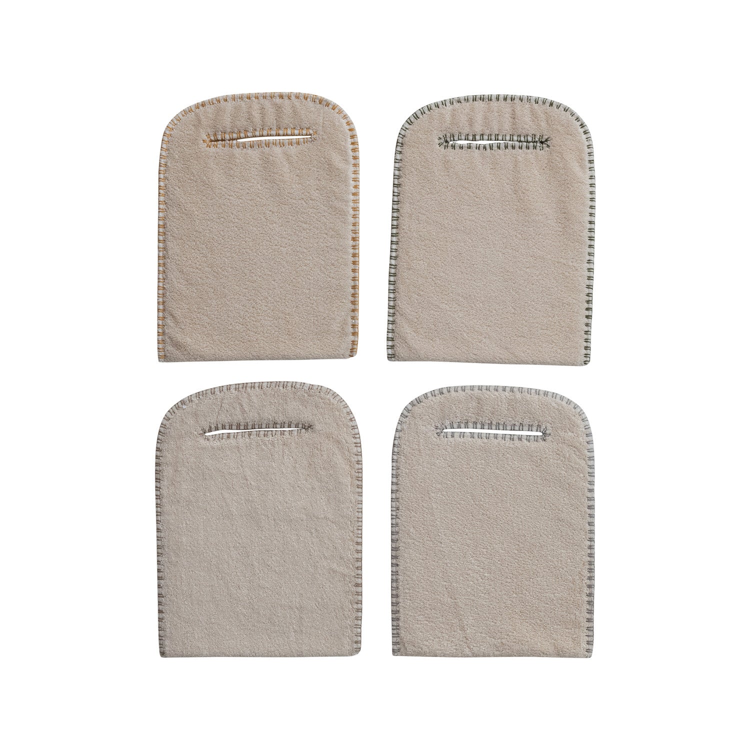 Cotton Terry Cloth Pot Holder w/ Blanket Stitch Edge, 4 Colors