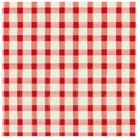 Red Check Cocktail Napkin