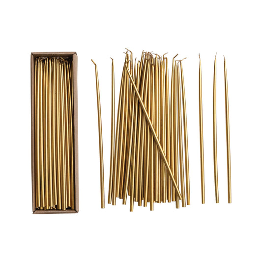 Unscented Thin Taper Candles in Box, Set of 36