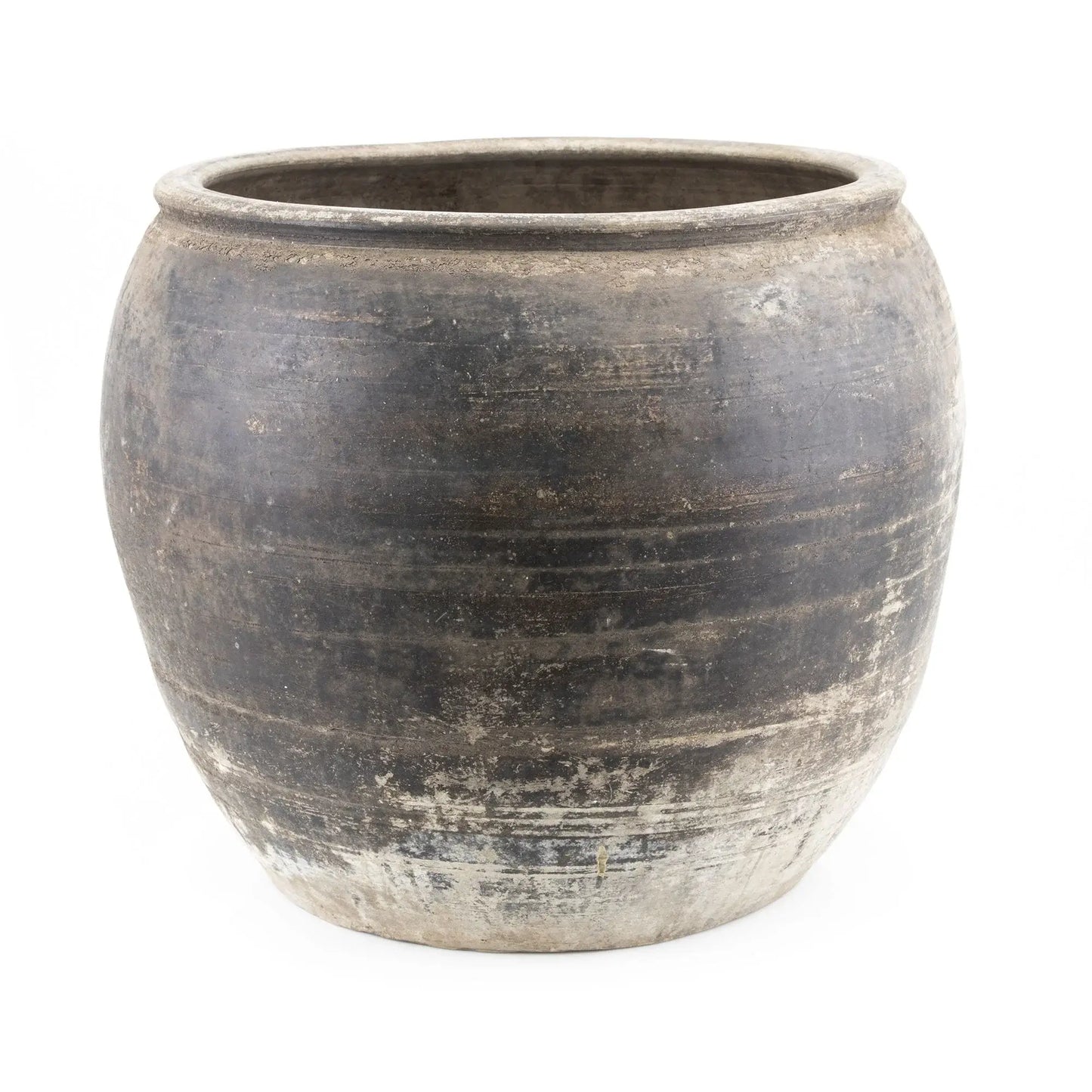 Vintage Matte Grey Clay Pot
