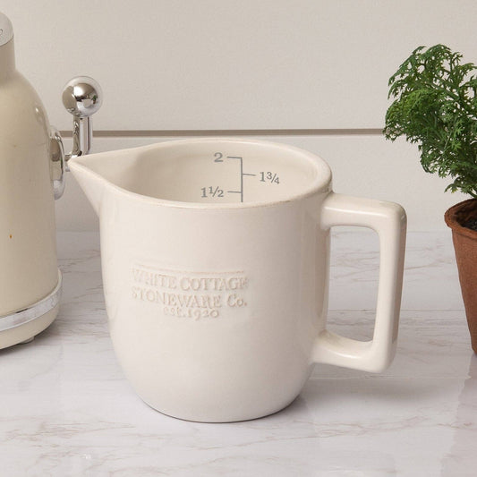 White Cottage Ceramic Measuring Cup